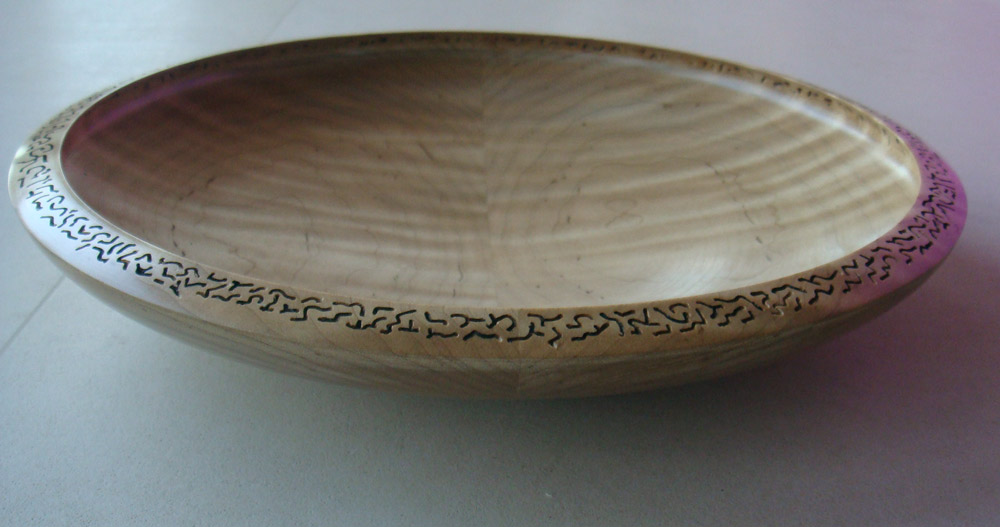 Bookmatched Curly Maple  / Pierced Bowl