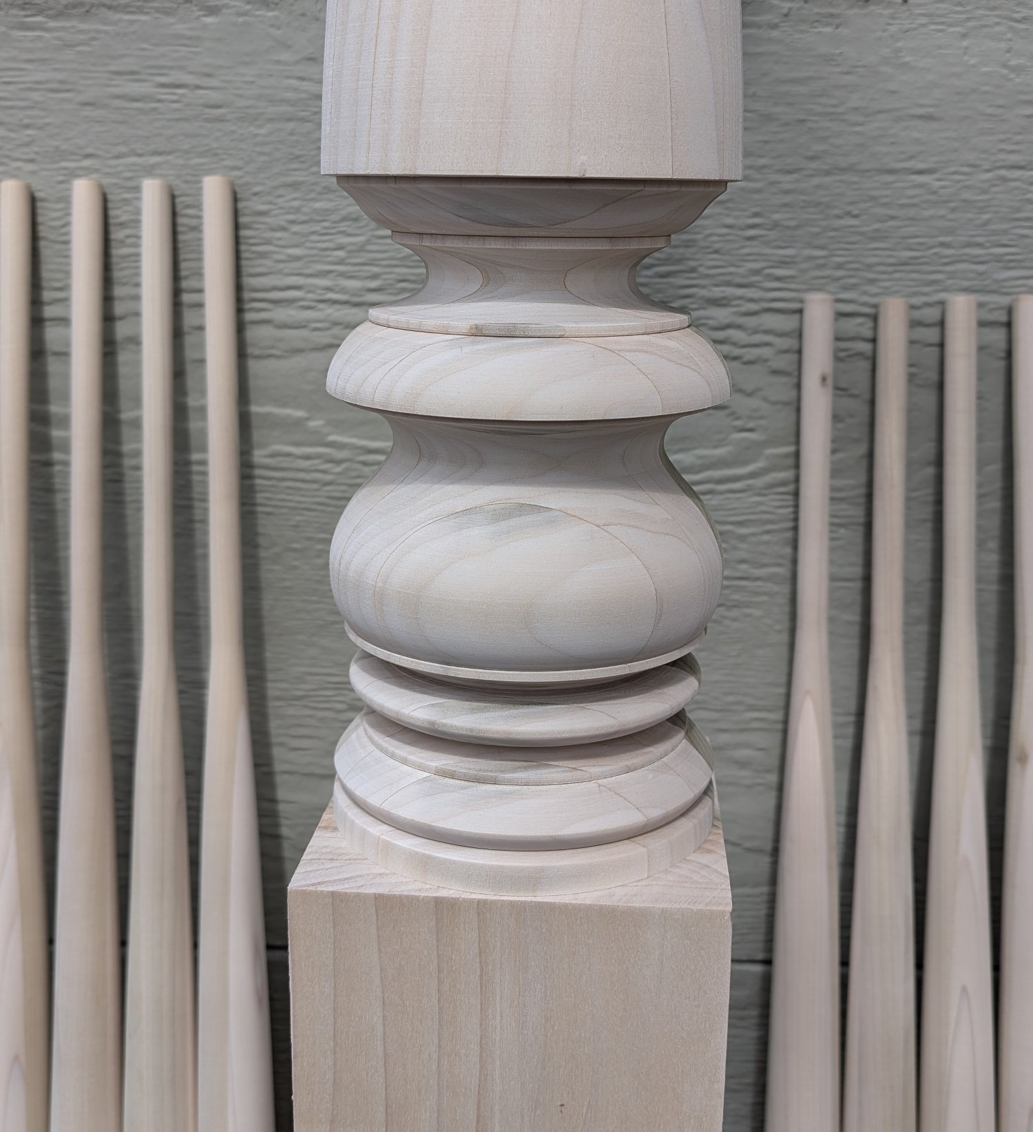 Bottom section of newel post