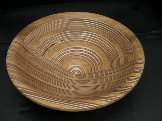 Bowl from scrap flooring panels