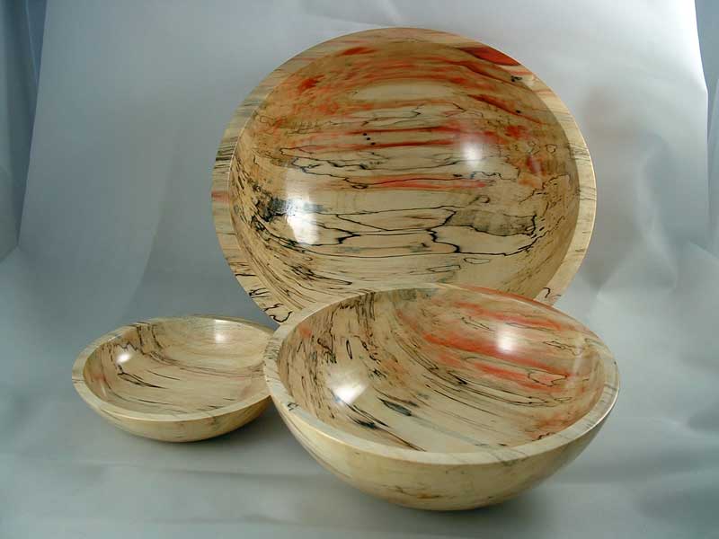 Bowls, spalted boxelder, set of 3