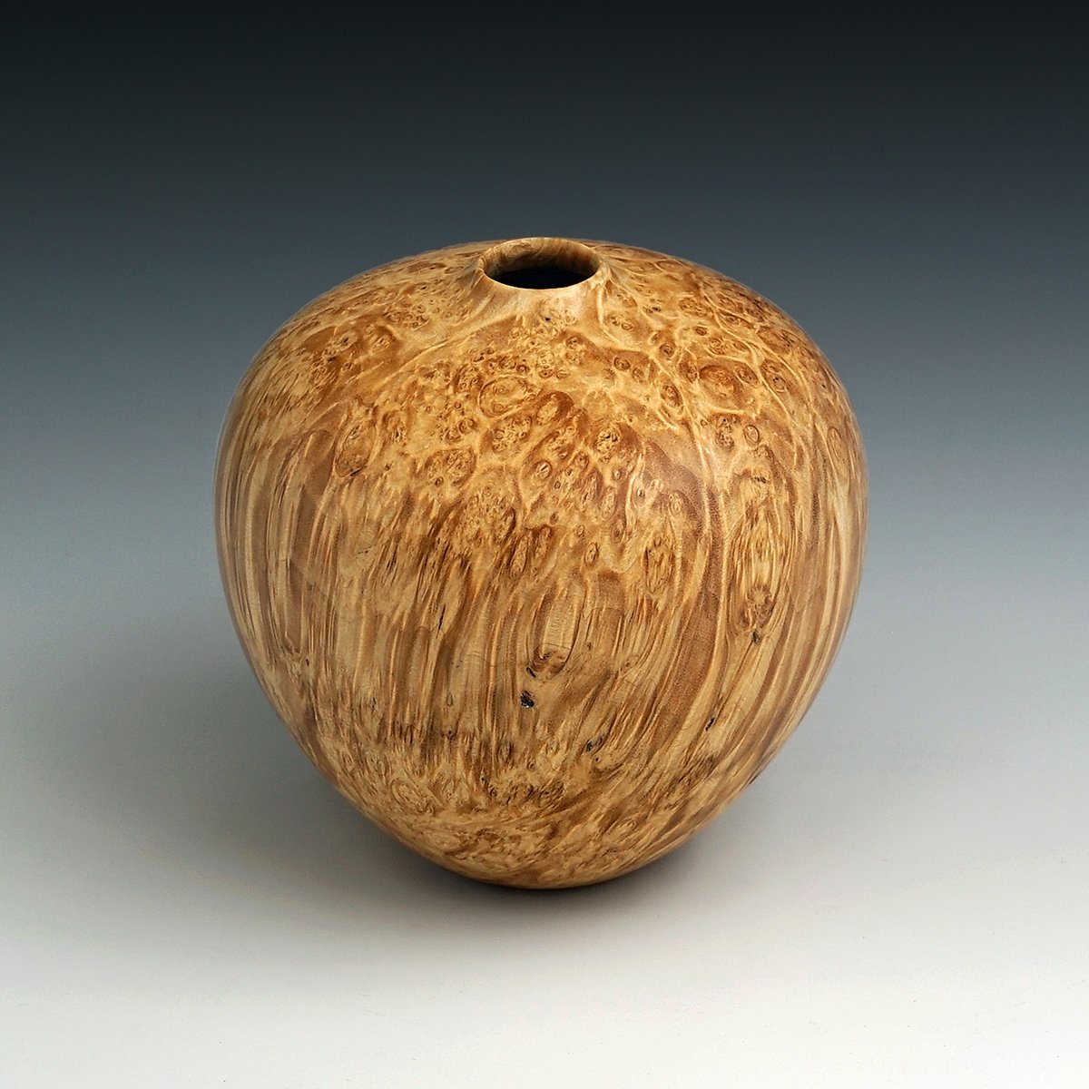 Box Elder Burl hollow vessel, 3" x 3"