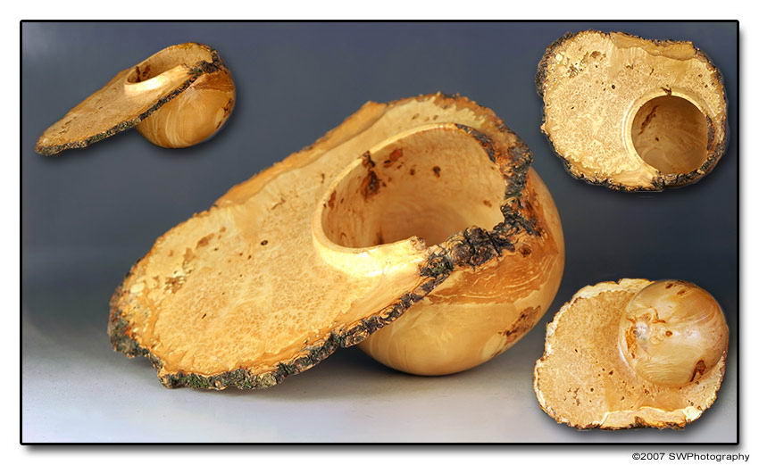 Box Elder Burl Natural Edge Winged Bowl