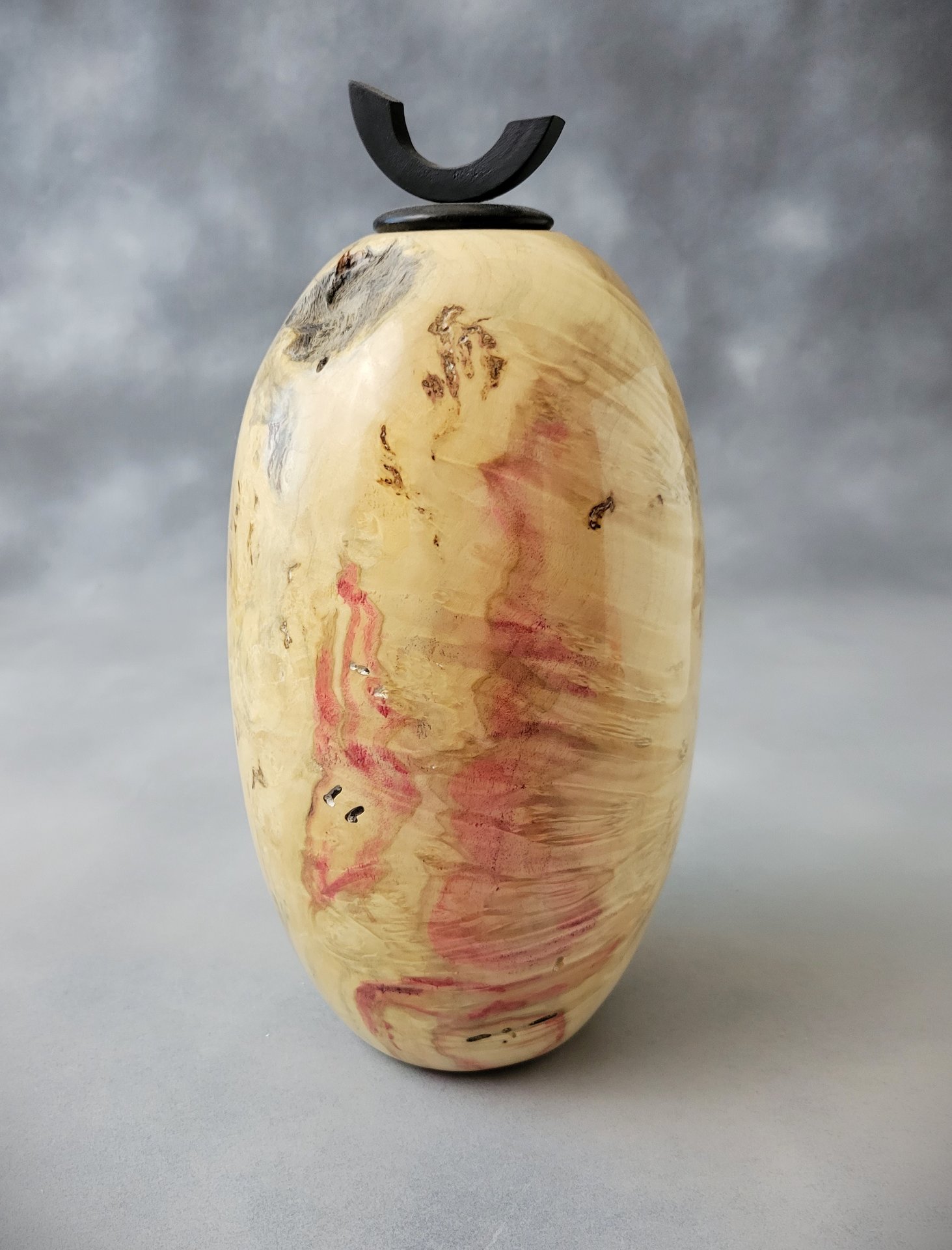 Boxelder burl lidded vessel