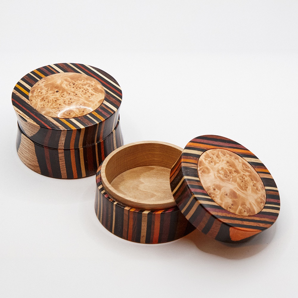 Boxes made of different types of wood