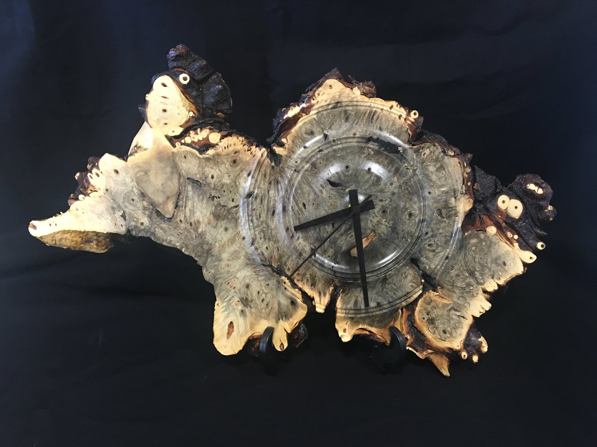 Buckeye burl wall clock