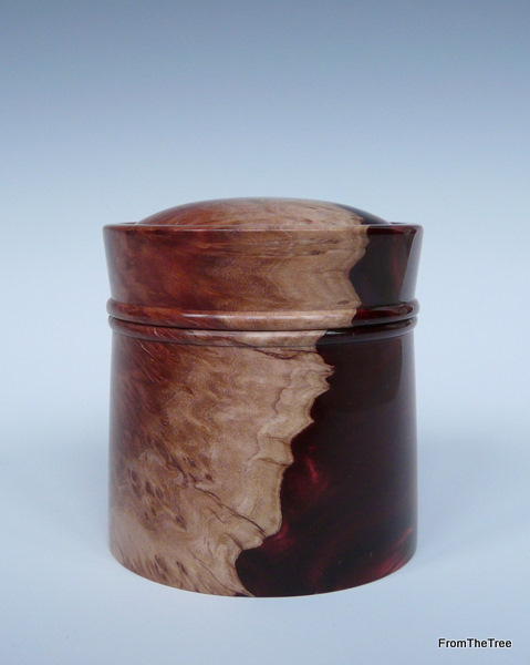 burl & red resin amalgam mutt box
