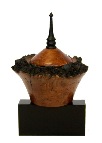 Burr elm box with Ebony Finial