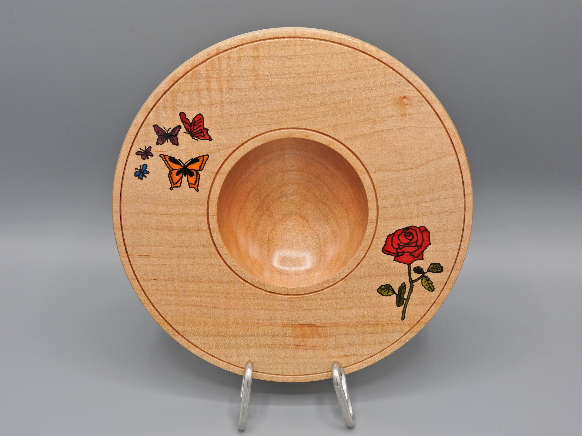 Butterfly and Rose Platter