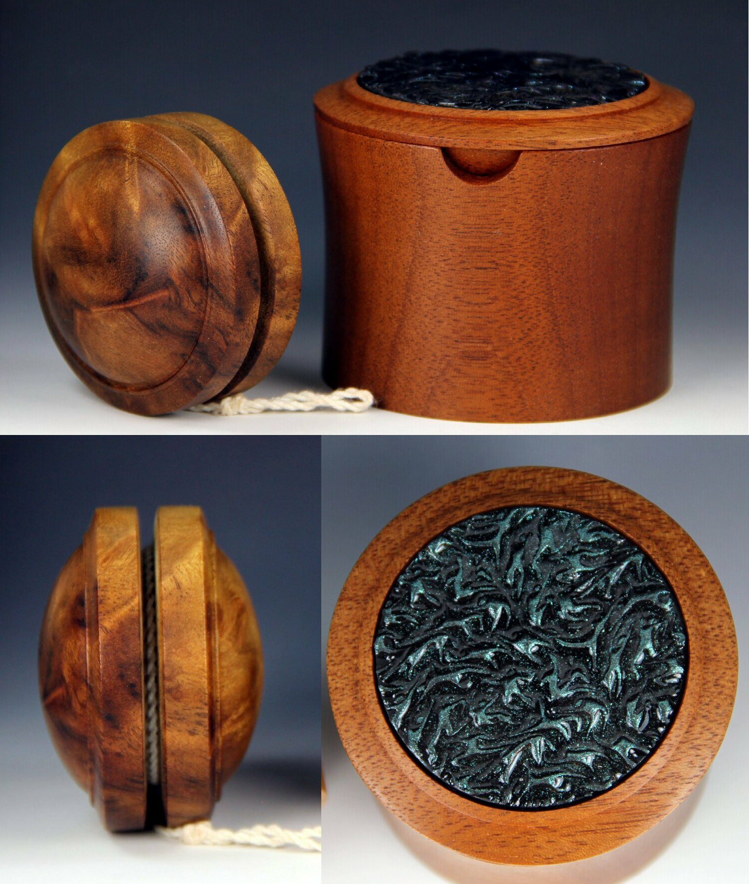 Camphor burl yo-yo & box