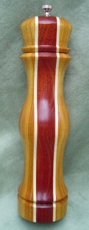 Canary, Holly and Bloodwood 10" Peppermill