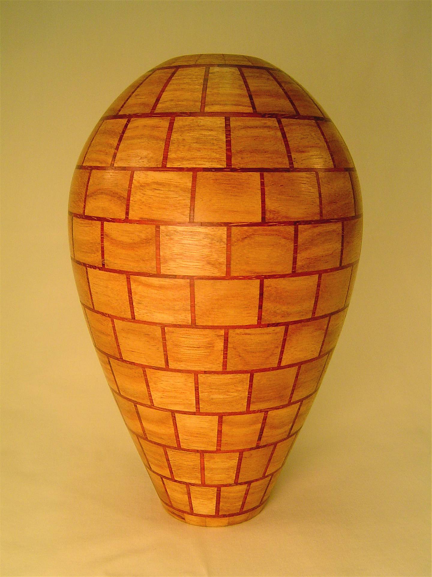 Canarywood and padauk vase.