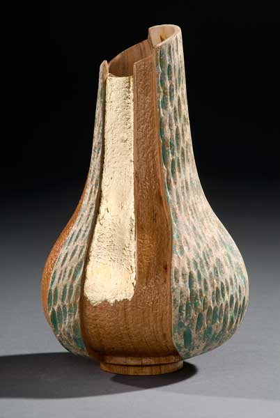 carved cherry vase