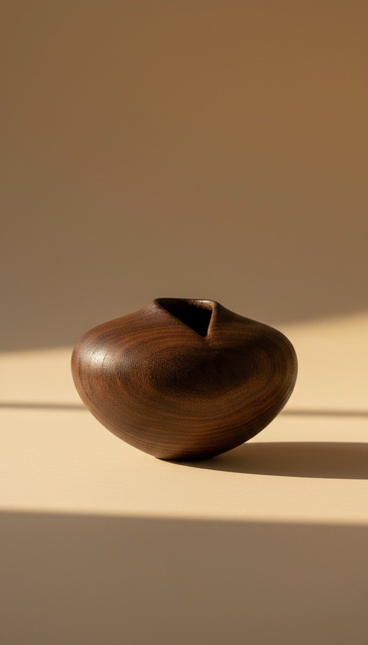 Carved walnut hollowform