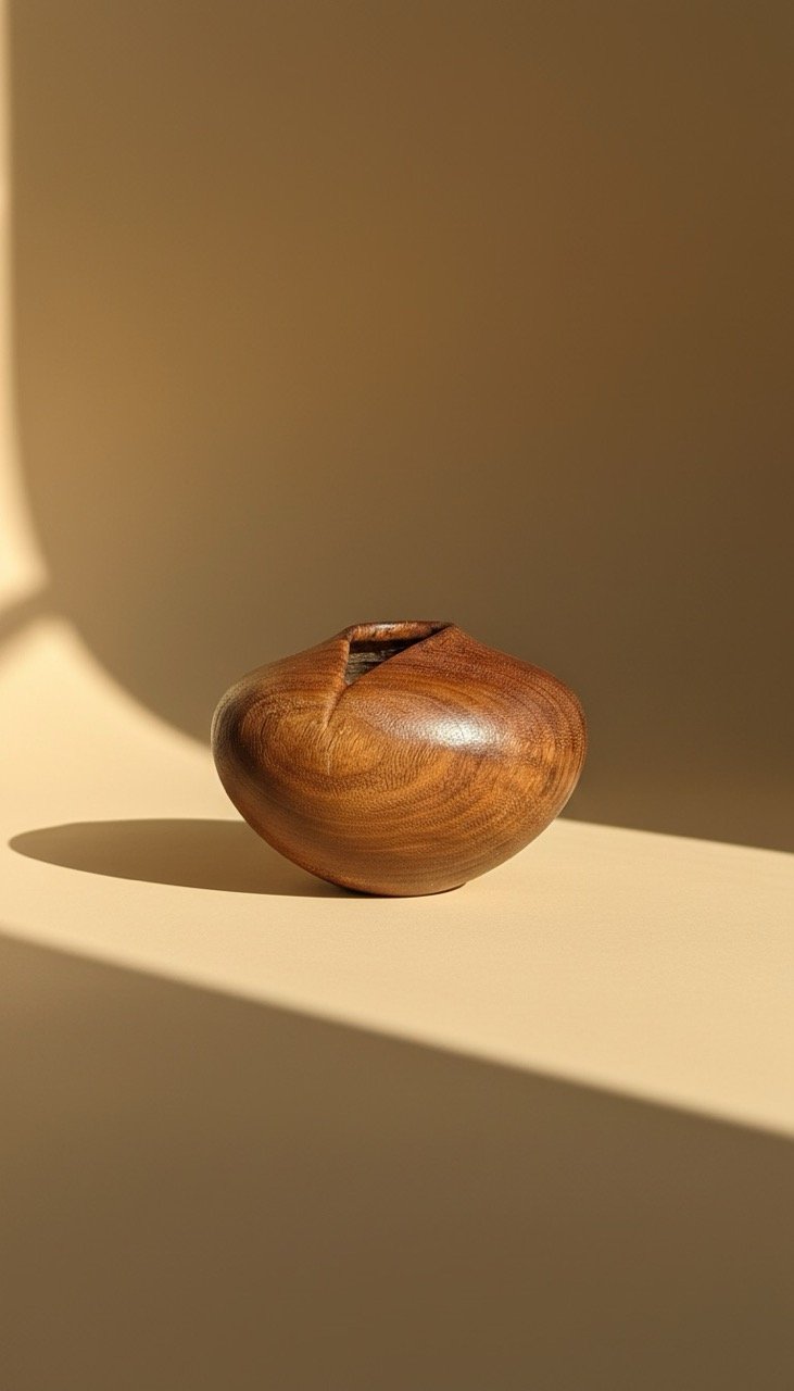 Carved walnut hollowform