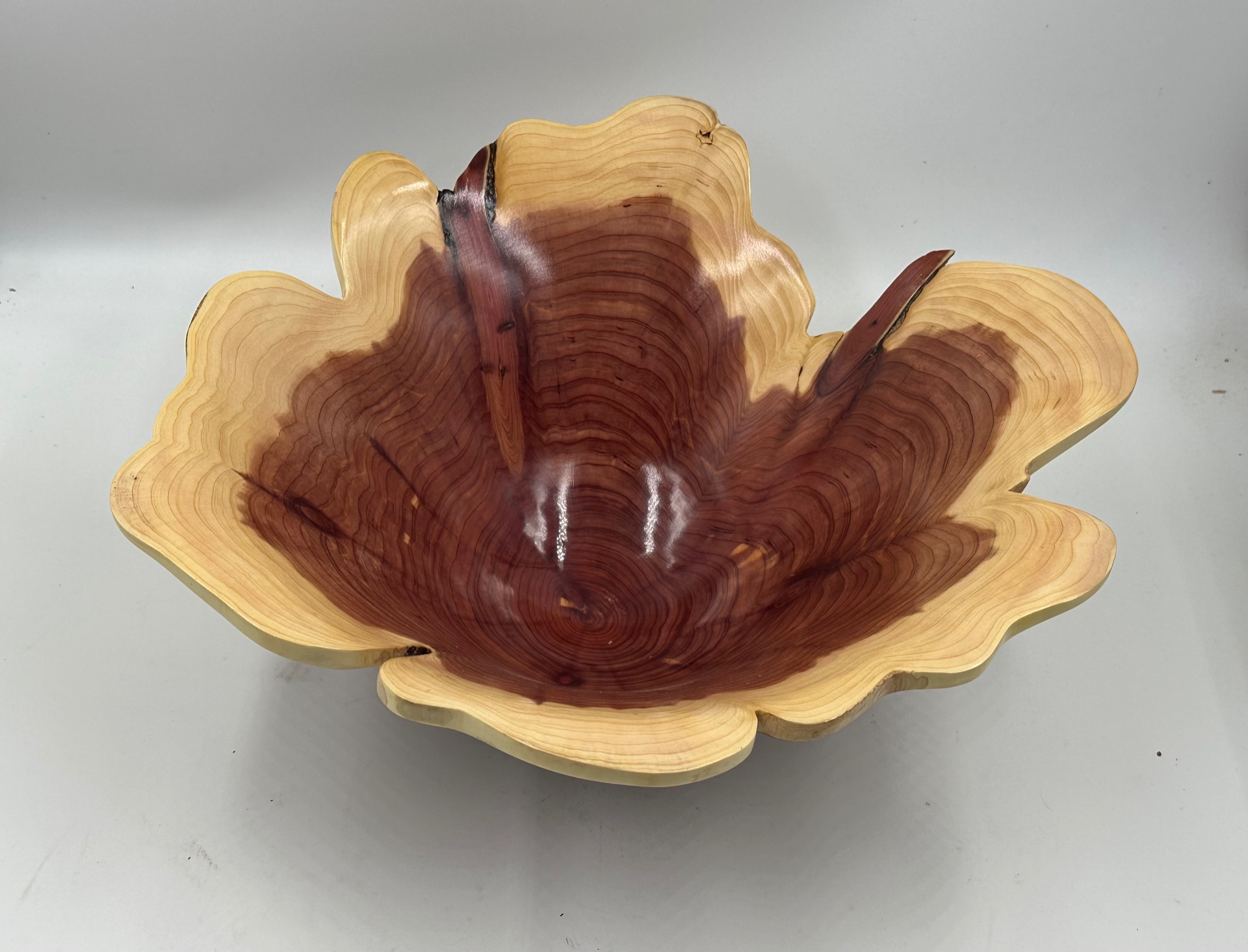 Cedar end grain bowl - interior
