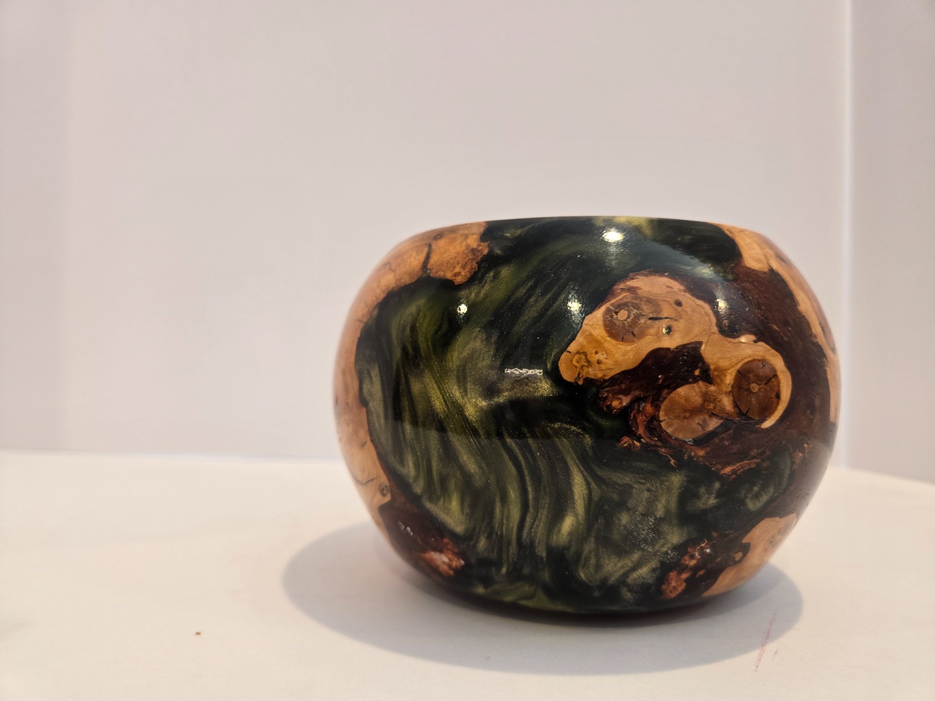 Cherry Burl and Epoxy Bowl