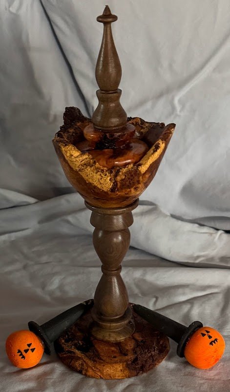 Cherry burl and walnut Halloween box