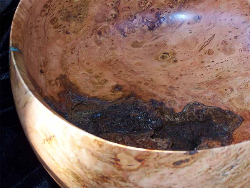 cherry burl bowl detail