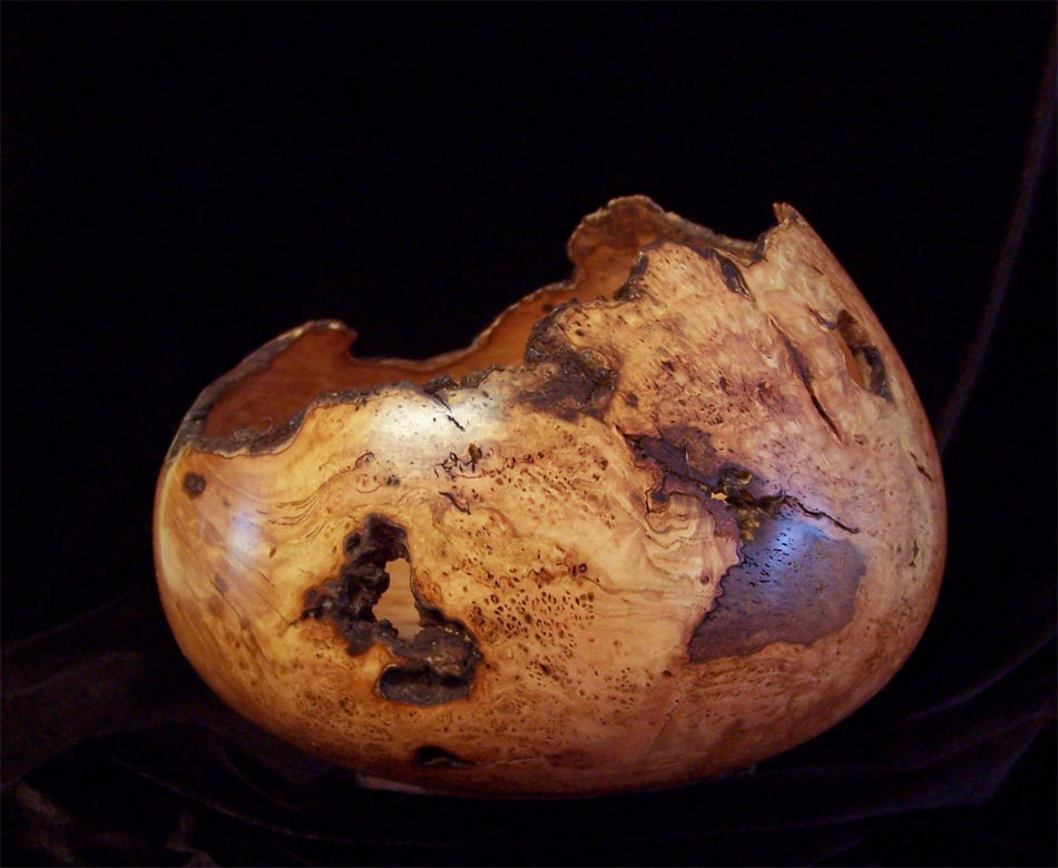 Cherry burl natural edge closed form