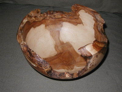Cherry Burl Scuptural Bowl Top View