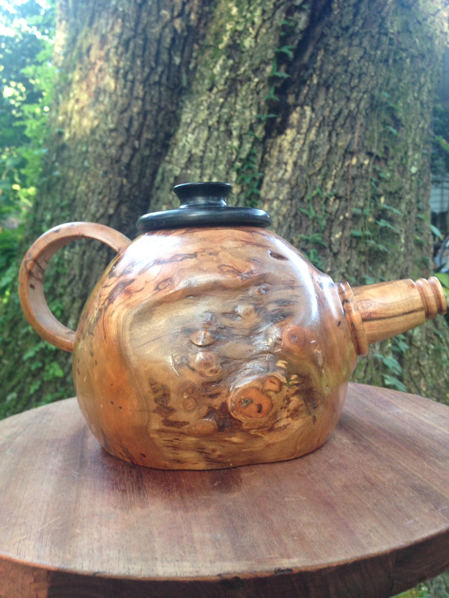 Cherry Burl Tea Pot