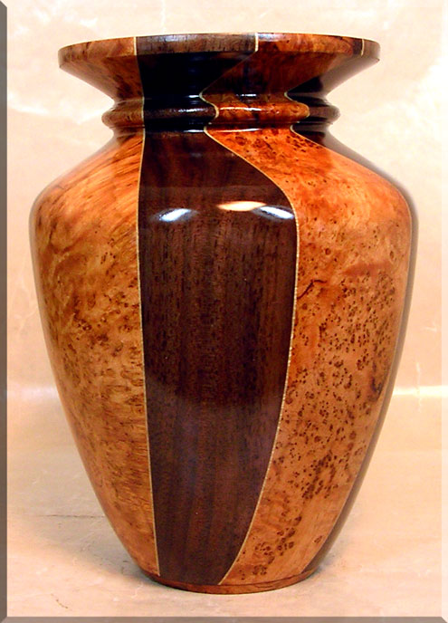 Cherry Burl Walnut Triangle Stave Vase