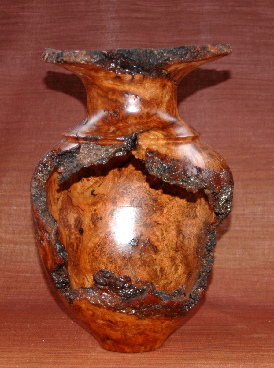 Choke Cherry Burl Urn Hero side