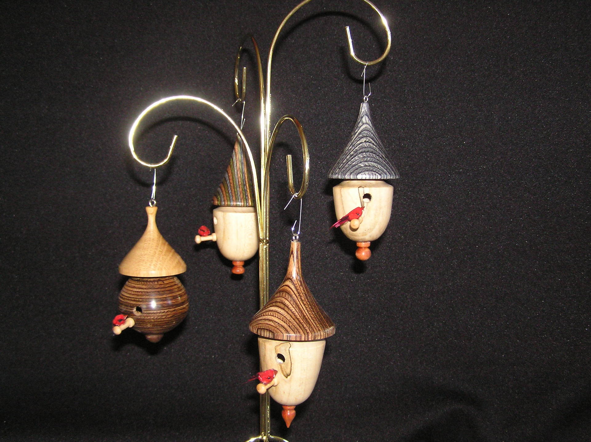 Christmas birdhouse ornaments