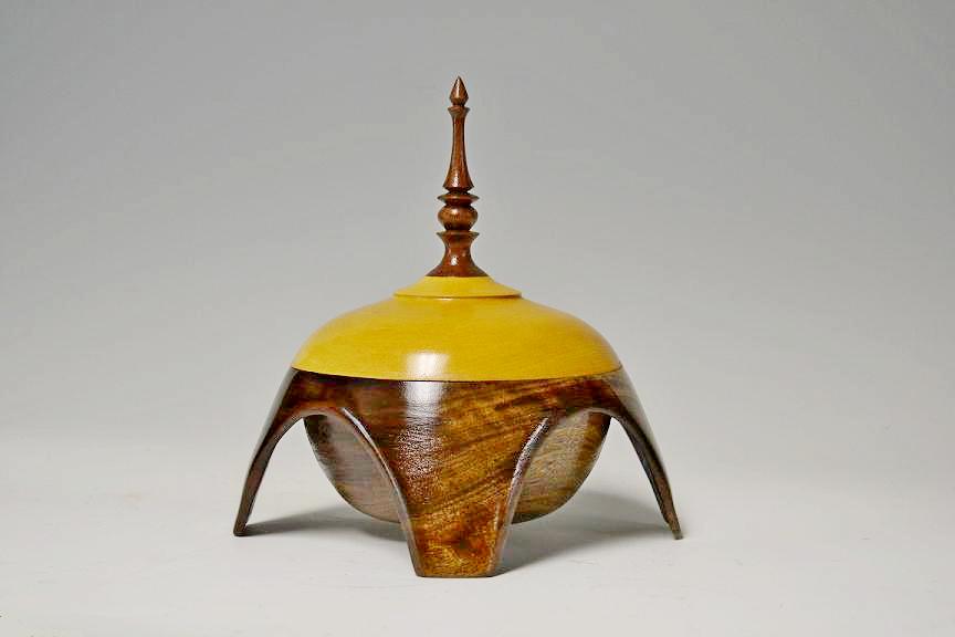 Claro Walnut/Yellowheart Lidded form