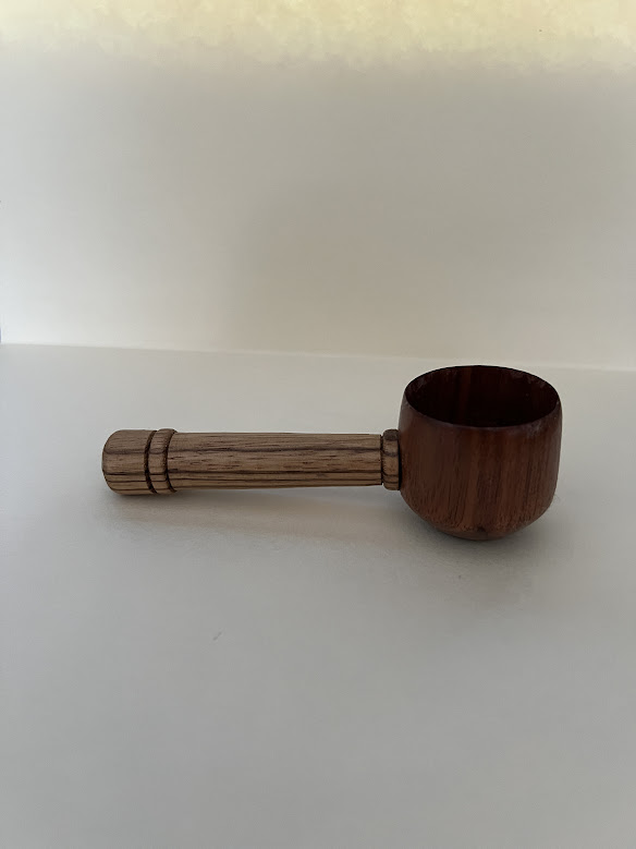Coffee scoop out of Etimoe and Zebrawood