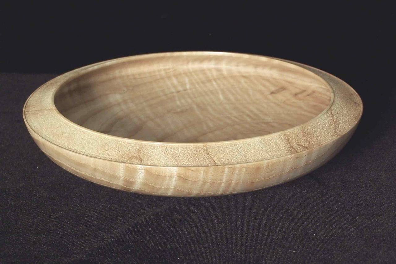 Curly Ash bowl w/ Textured Rim