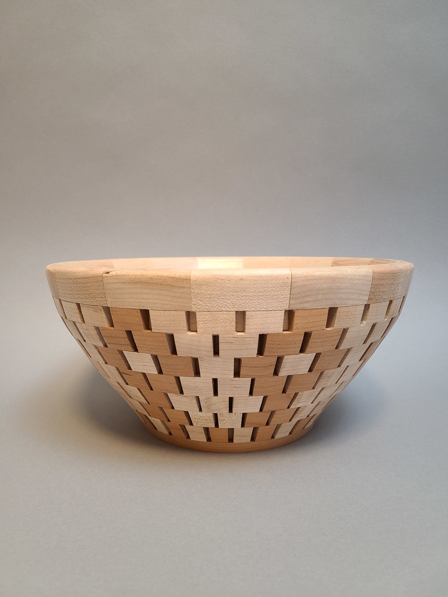 Curly Maple/Cherry Open Segmented Bowl