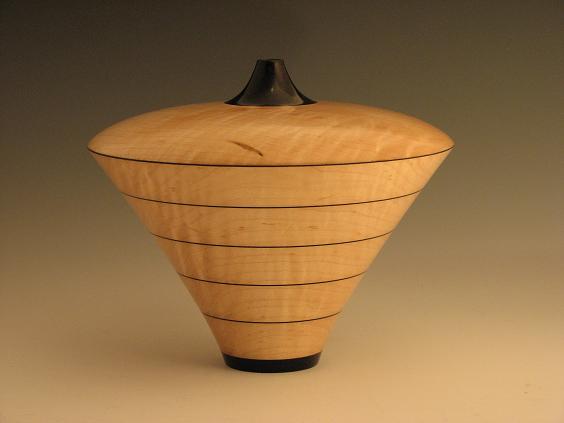 Curly Maple & Ebony Vessel