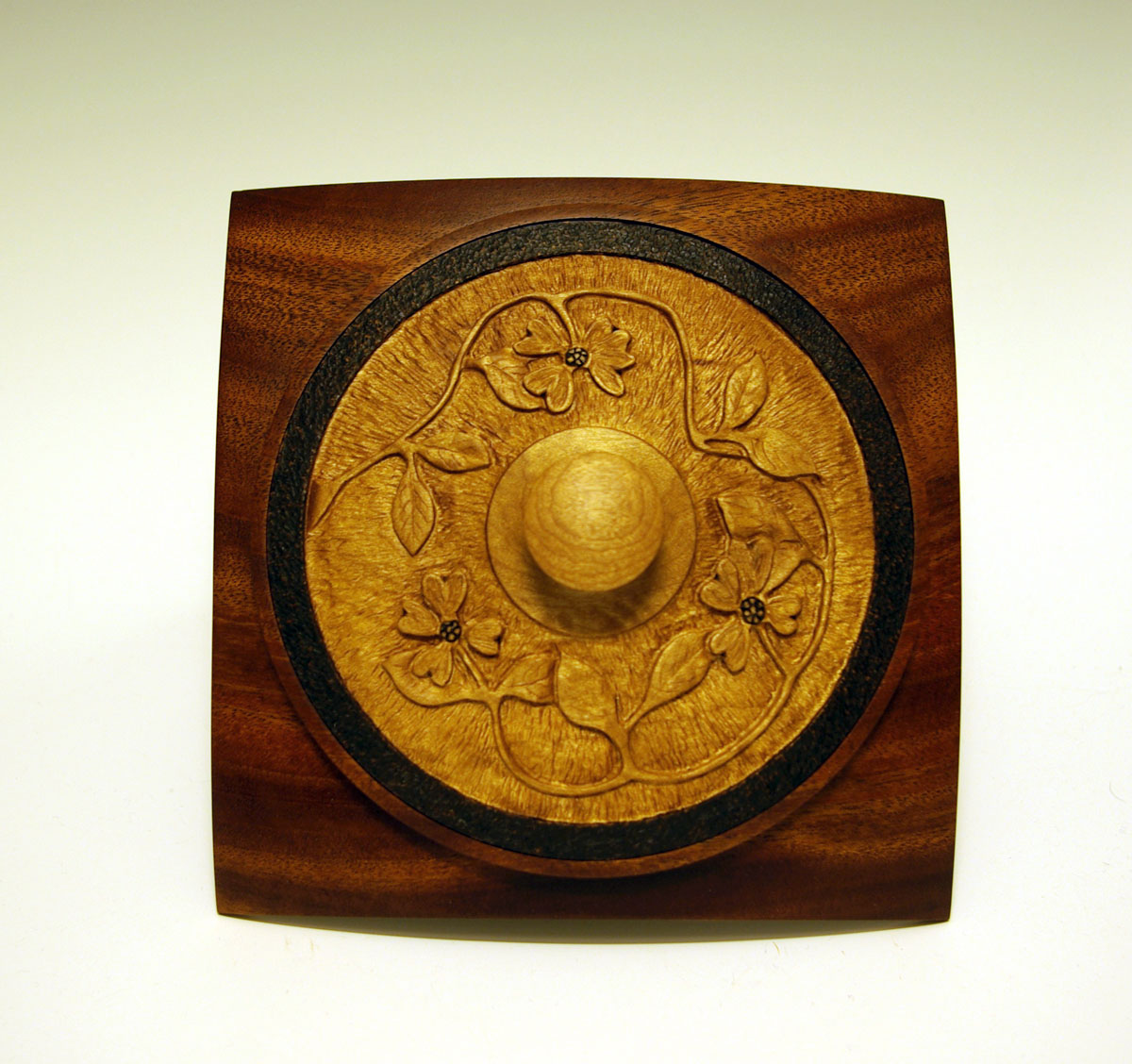Dogwood on maple, top view