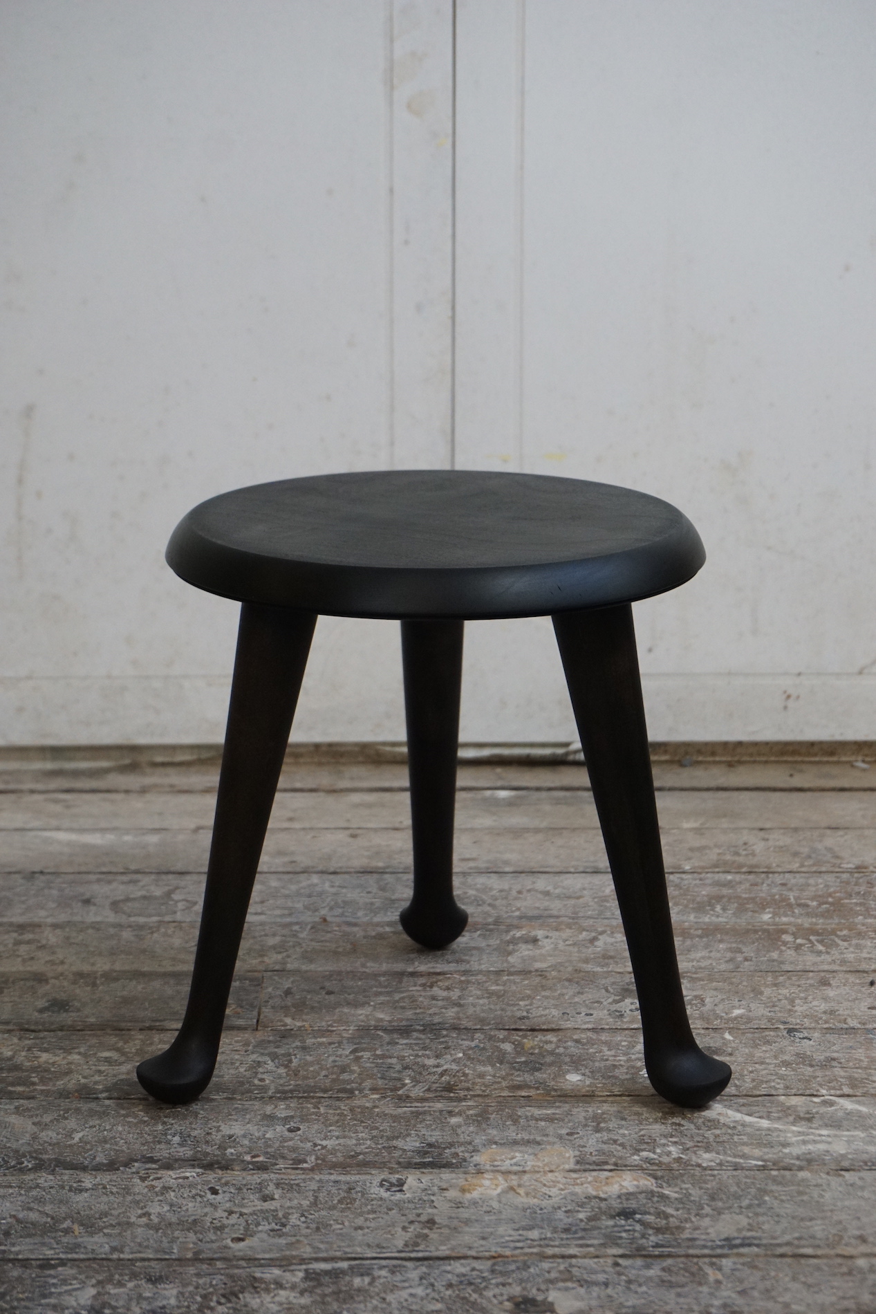 Ebonized cherry pad foot stool