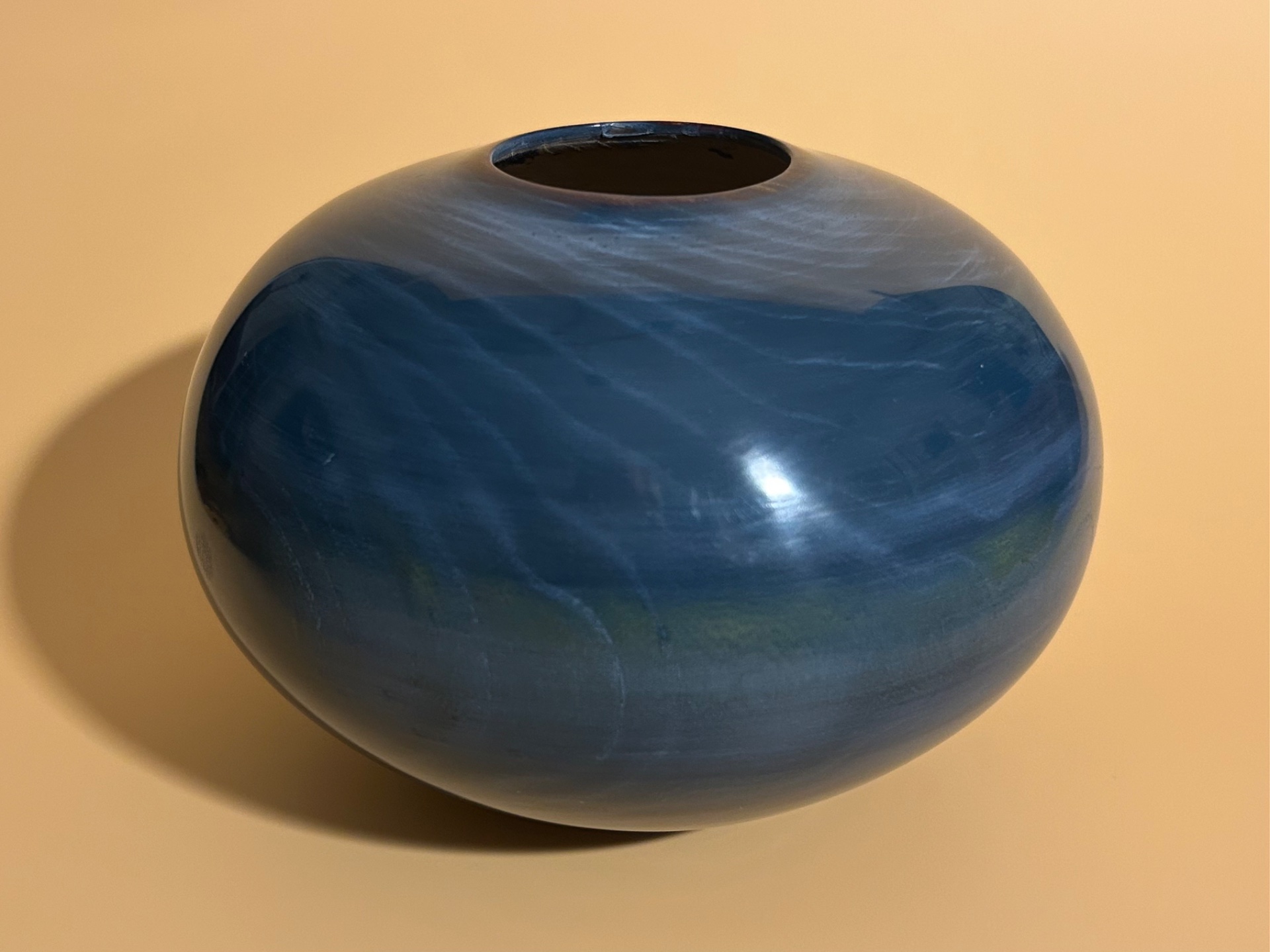 Elm hollow form - milk paint and Beall buff.