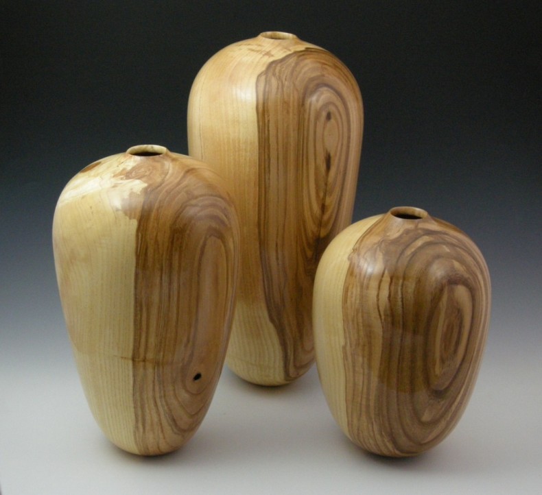 English Walnut Vessel Trio