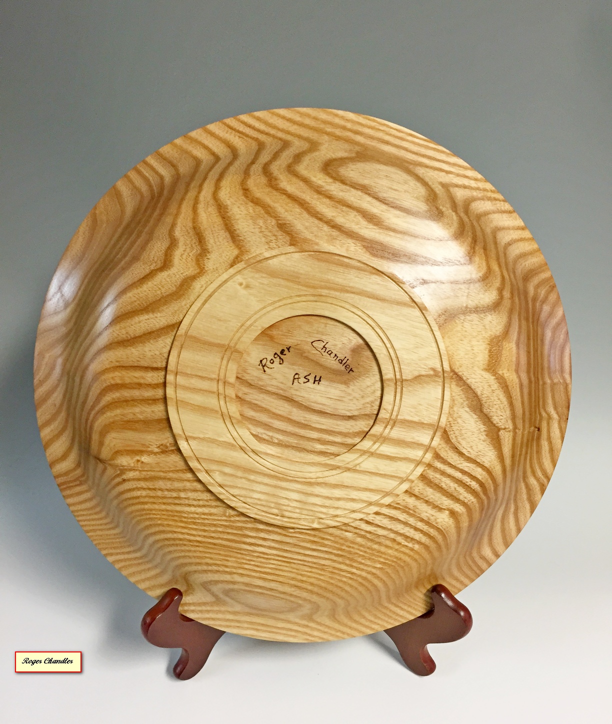 Figured Ash Platter [bottom view]