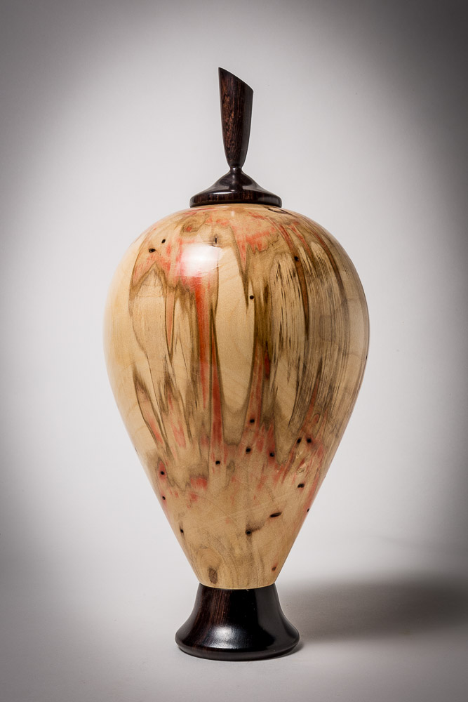 Flame Box Elder with Gaboon Ebony Base and Finial