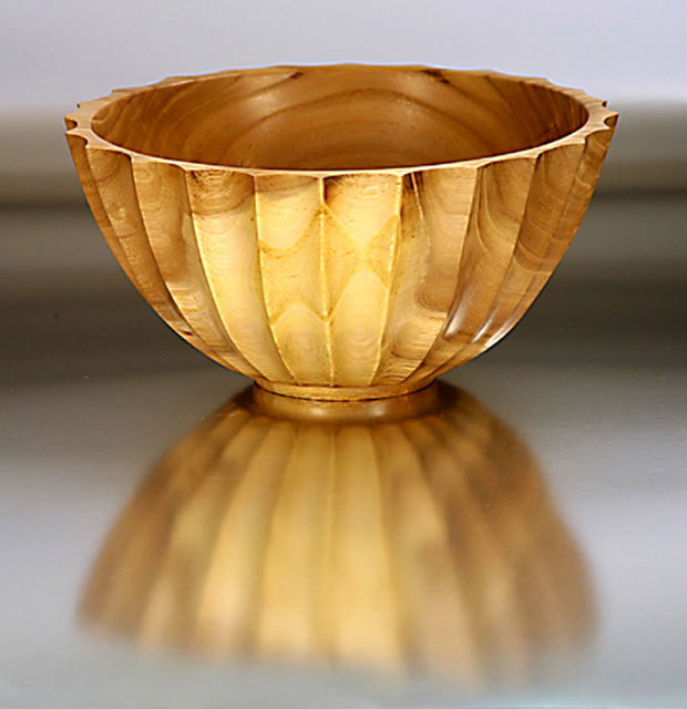 Fluted Red Elm Bowl