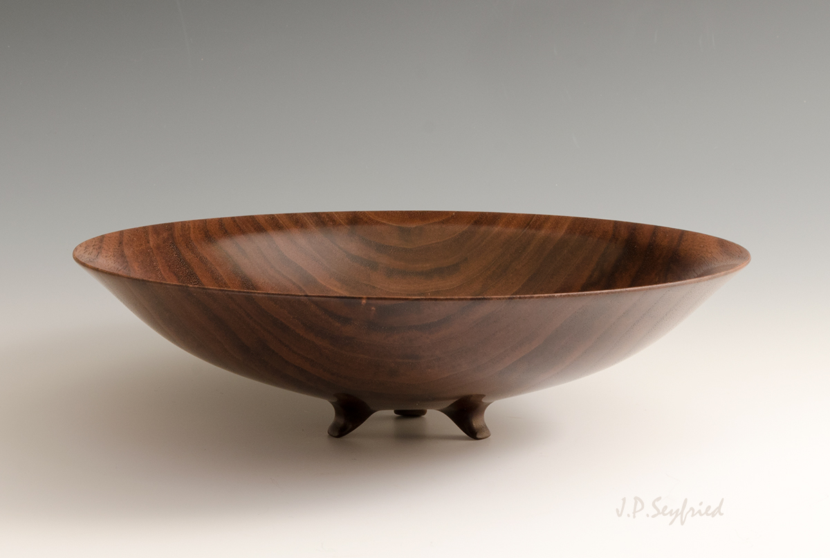 Footed Walnut Bowl