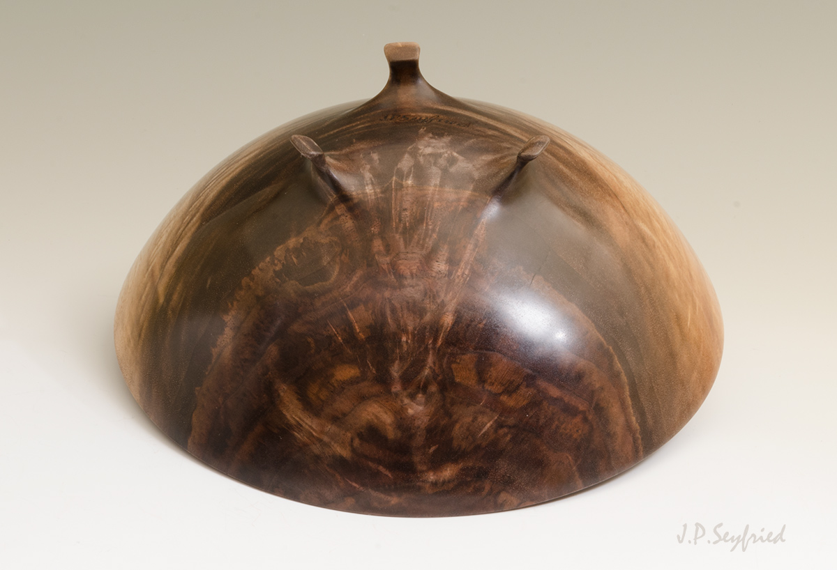 Footed Walnut Bowl