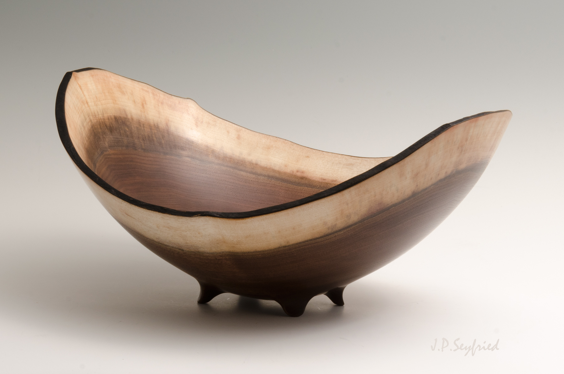 Footed Walnut Bowl