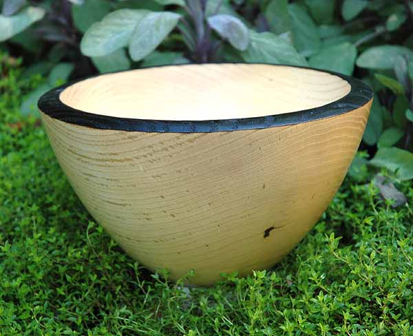 Green Ash Bowl w/Burnt Rim