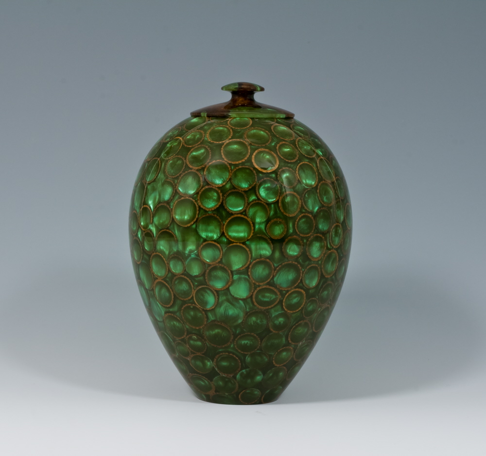 Green lidded vessel