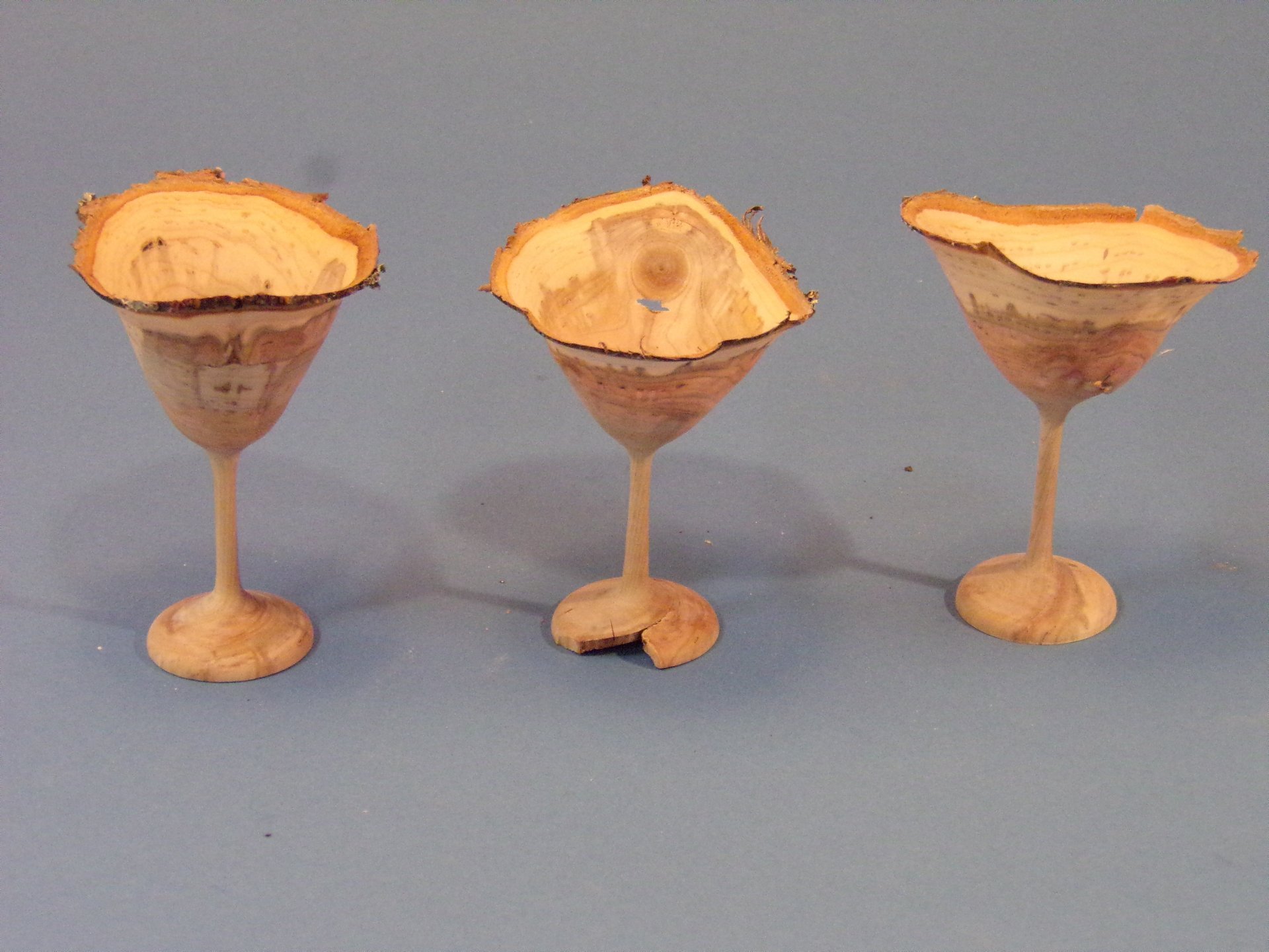 Green turned black cherry goblets