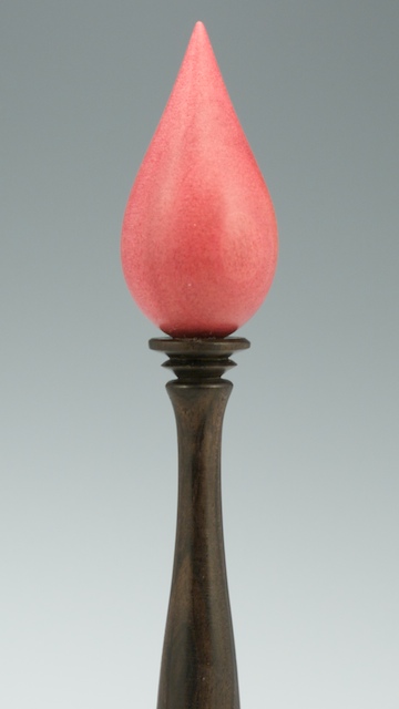 Hair Stick of Gabon Ebony and Pink Ivory Detail