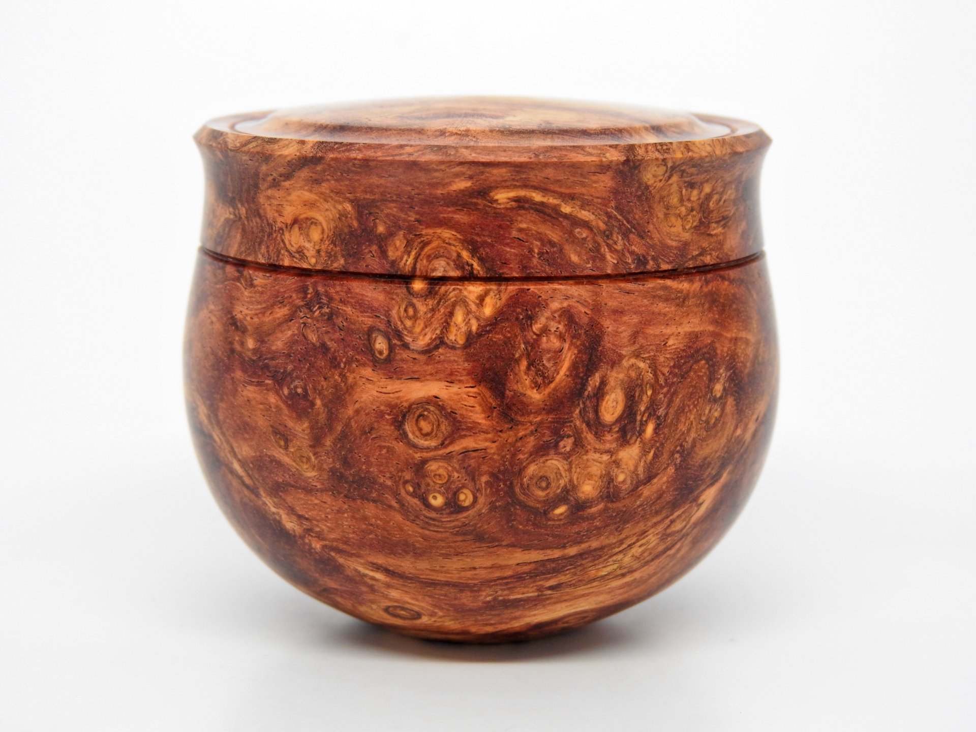 Honduras Rosewood Burl Round Bottom Box