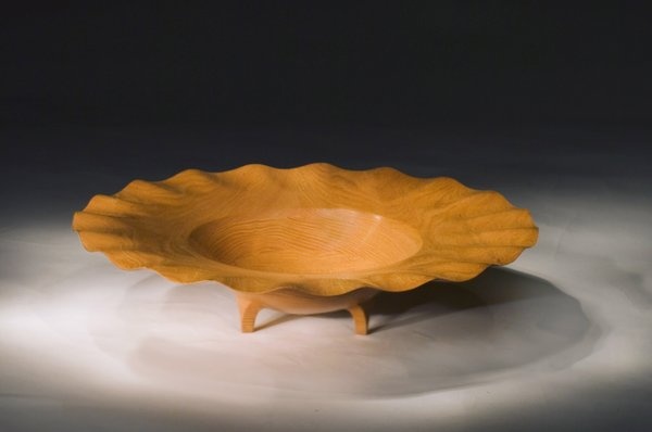 Honey thorney locust footed   segmented bowl