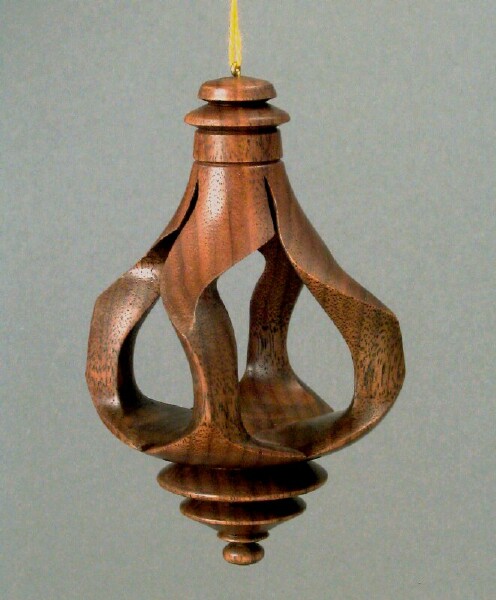 Inside-out, ornament, walnut